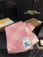Burberry Wool Scarf - Check Pattern Integrated Edging - Unisex Style - Pure Wool - Image 12