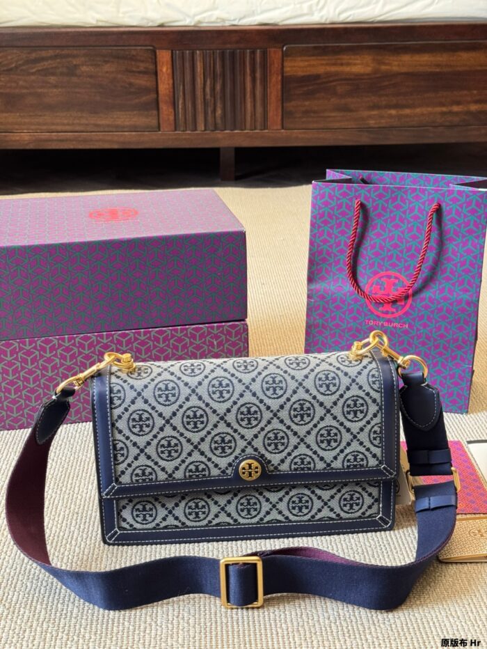 Tory Burch Monogram Large Accordion Bag | Multiple Compartments | Generous Capacity - Image 1