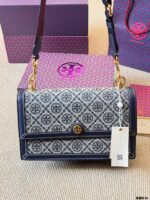 Tory Burch Monogram Large Accordion Bag | Multiple Compartments | Generous Capacity - Image 3