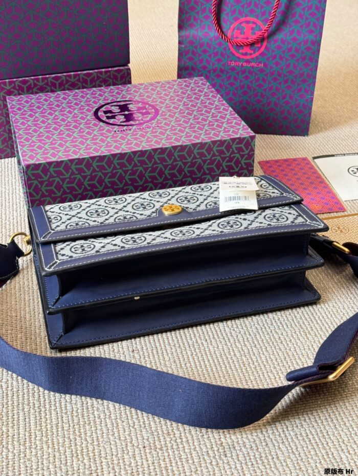 Tory Burch Monogram Large Accordion Bag | Multiple Compartments | Generous Capacity - Image 7