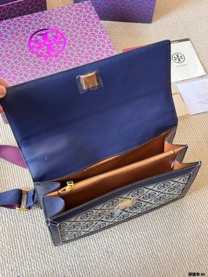 Tory Burch Monogram Large Accordion Bag | Multiple Compartments | Generous Capacity - Image 9