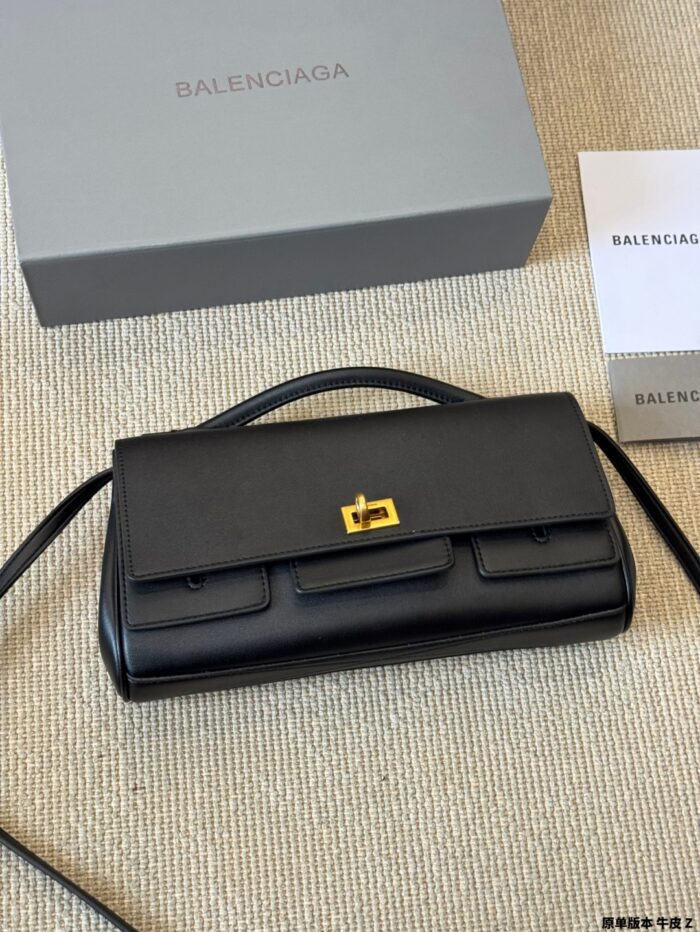 Balenciaga Belair Genuine Leather Underarm Bag - Large Capacity - Image 5