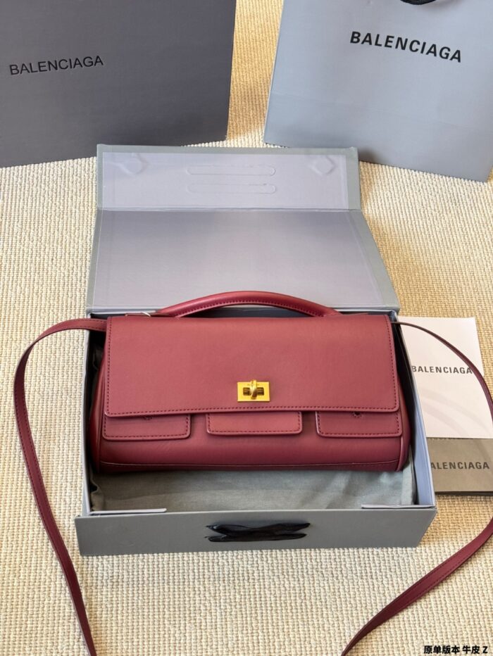 Balenciaga Belair Genuine Leather Underarm Bag - Large Capacity - Image 12