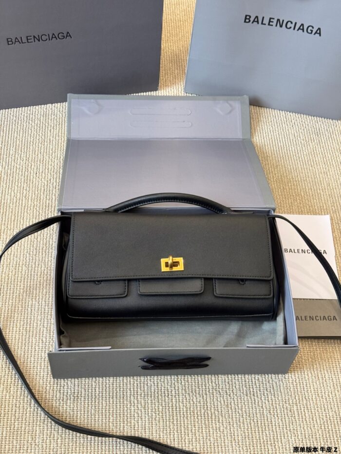 Balenciaga Belair Genuine Leather Underarm Bag - Large Capacity - Image 14