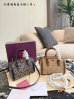 Tory Burch Heritage Print Series Boston Bucket Bag - Canvas Multi-Wear Versatile Women'S Handbag