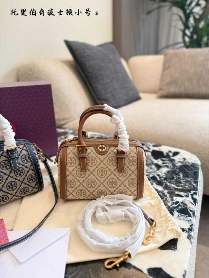 Tory Burch Heritage Print Series Boston Bucket Bag - Canvas Multi-Wear Versatile Women'S Handbag - Image 2