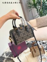 Tory Burch Heritage Print Series Boston Bucket Bag - Canvas Multi-Wear Versatile Women'S Handbag - Image 6