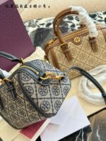 Tory Burch Heritage Print Series Boston Bucket Bag - Canvas Multi-Wear Versatile Women'S Handbag - Image 8