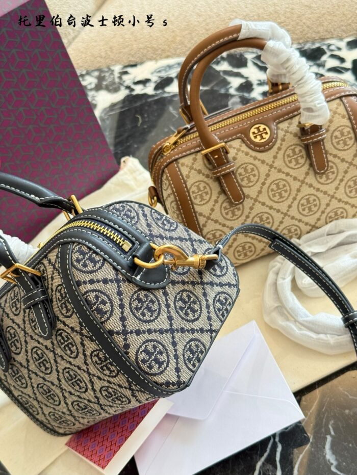 Tory Burch Heritage Print Series Boston Bucket Bag - Canvas Multi-Wear Versatile Women'S Handbag - Image 8