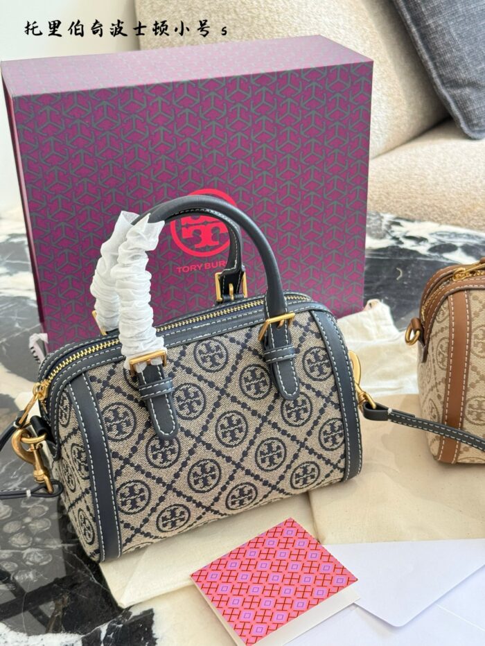Tory Burch Heritage Print Series Boston Bucket Bag - Canvas Multi-Wear Versatile Women'S Handbag - Image 9