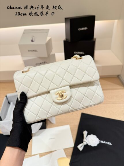 Chanel Classic Cf Lambskin Quilted Double C Logo Shoulder Bag