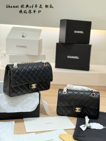 Chanel Cf Series Lambskin Quilted Double C Logo Shoulder Bag