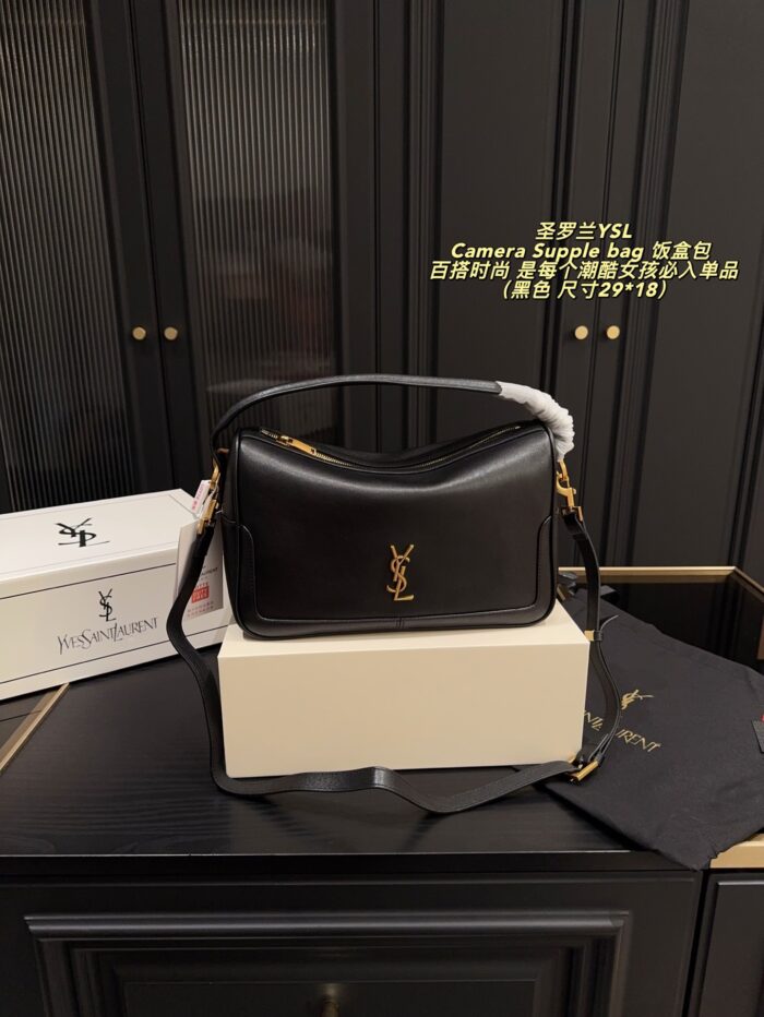 Yves Saint Laurent Camera Supple Bag Lunchbox Bag Versatile And Fashionable Lightweight Leather And Chain Combination Prevents Shoulder Strain - Image 1
