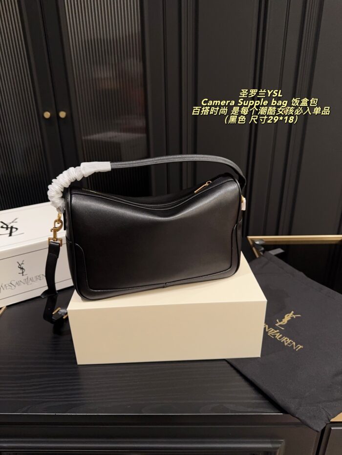 Yves Saint Laurent Camera Supple Bag Lunchbox Bag Versatile And Fashionable Lightweight Leather And Chain Combination Prevents Shoulder Strain - Image 2