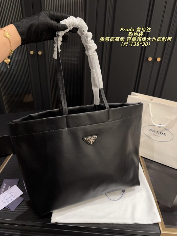 Prada Tote Bag Luxurious Texture, Generous Capacity, Robust Build Effortlessly Relaxed Aesthetic - Image 2