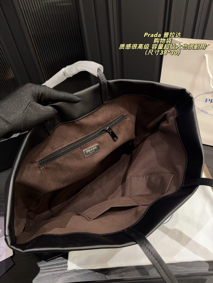Prada Tote Bag Luxurious Texture, Generous Capacity, Robust Build Effortlessly Relaxed Aesthetic - Image 8