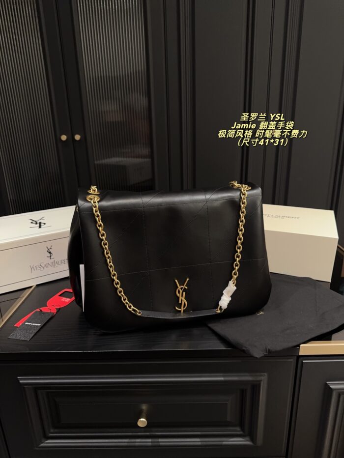 Yves Saint Laurent Jamie Flap Bag Minimalist Design Lightweight Leather-Chain Combination Doesn'T Dig Into Shoulders - Image 1