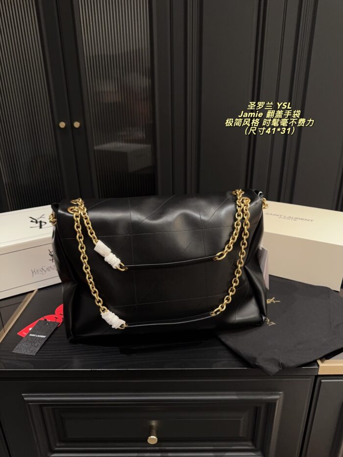 Yves Saint Laurent Jamie Flap Bag Minimalist Design Lightweight Leather-Chain Combination Doesn'T Dig Into Shoulders - Image 2