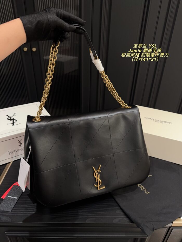 Yves Saint Laurent Jamie Flap Bag Minimalist Design Lightweight Leather-Chain Combination Doesn'T Dig Into Shoulders - Image 3