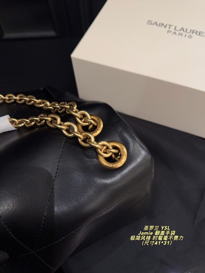 Yves Saint Laurent Jamie Flap Bag Minimalist Design Lightweight Leather-Chain Combination Doesn'T Dig Into Shoulders - Image 6