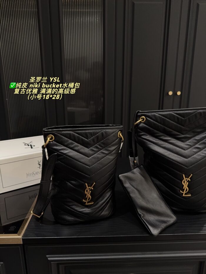 Yves Saint Laurent Niki Bucket Genuine Leather Bag Retro Elegance Impressive Capacity Effortlessly Versatile For Both Casual And Formal Wear - Image 3