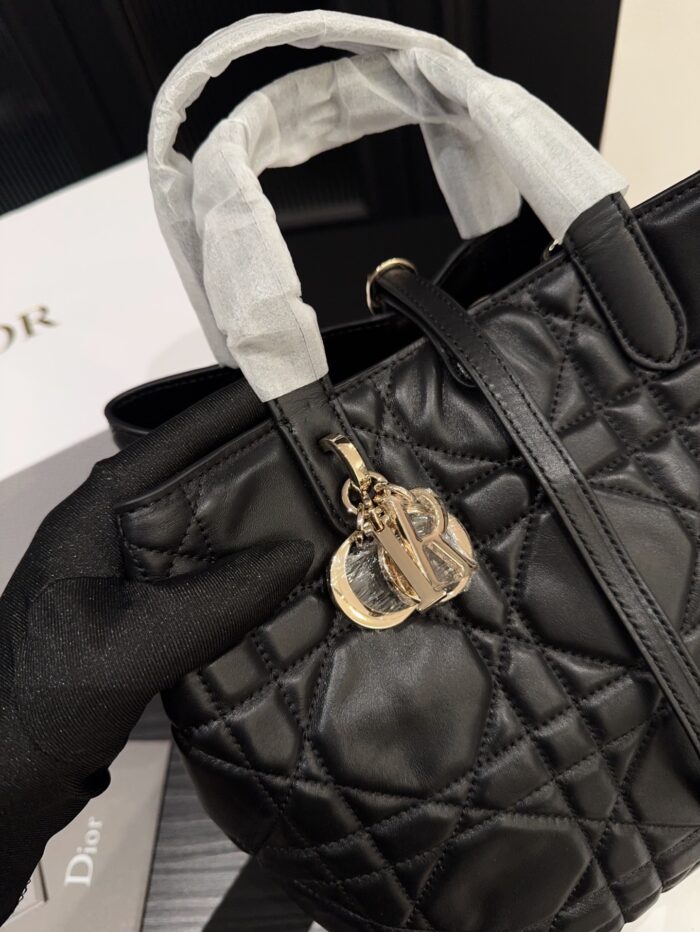 Dior Toujours Vertical Native Bag Genuine Leather Basket Bag Design Adjustable Shoulder Strap Portable - Image 8