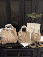 Dior Toujours Vertical Native Bag Genuine Leather Basket Bag Design Adjustable Shoulder Strap Portable - Image 11