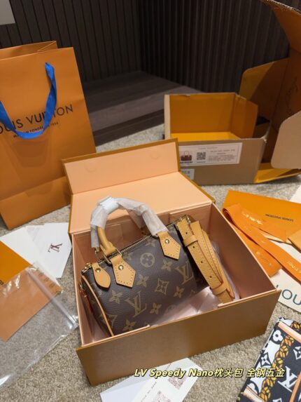 Louis Vuitton Speedy Nano Pillow Bag Full Metal Hardware Accommodates Iphone 16 Pro Variable Code Chip