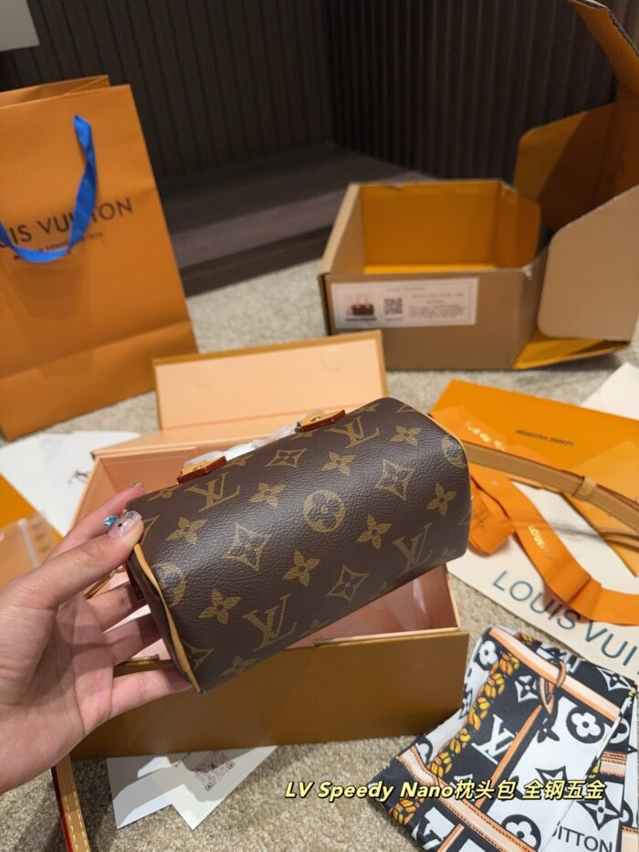 Louis Vuitton Speedy Nano Pillow Bag Full Metal Hardware Accommodates Iphone 16 Pro Variable Code Chip - Image 6