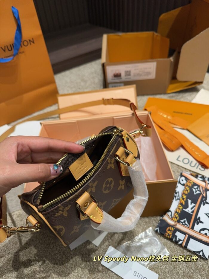 Louis Vuitton Speedy Nano Pillow Bag Full Metal Hardware Accommodates Iphone 16 Pro Variable Code Chip - Image 8