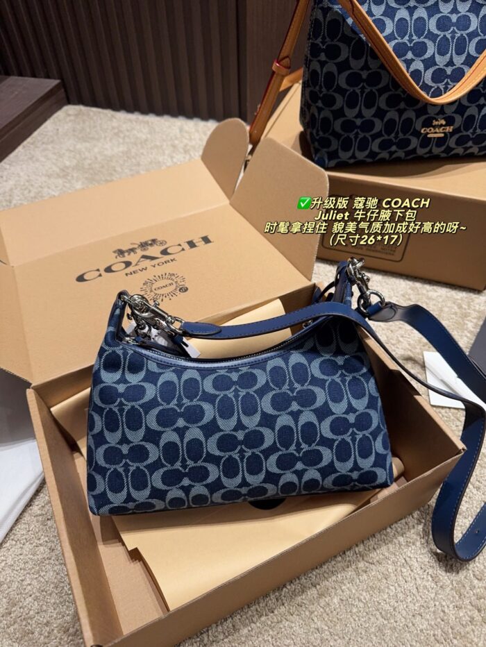 Coach Juliet Upgraded Denim Shoulder Bag Stylish, Elegant And Versatile - Image 2