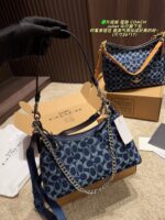 Coach Juliet Upgraded Denim Shoulder Bag Stylish, Elegant And Versatile - Image 3