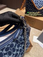 Coach Juliet Upgraded Denim Shoulder Bag Stylish, Elegant And Versatile - Image 9