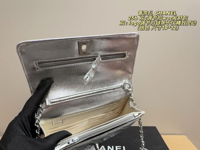 Chanel 25B Double C Adjustable Buckle Woc Fortune Bag - Lambskin With Adjustable Chain, Multiple Card Slots And Compartments - Image 8