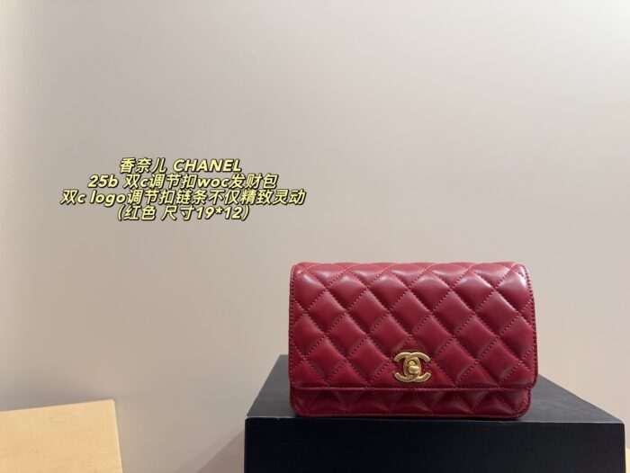 Chanel 25B Double C Adjustable Buckle Woc Fortune Bag - Lambskin With Adjustable Chain, Multiple Card Slots And Compartments - Image 13
