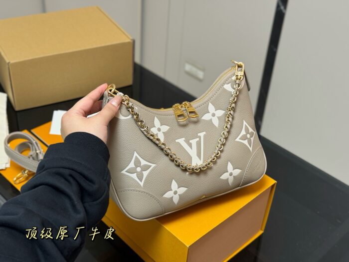 Louis Vuitton New Baguette Vintage Monogram Calfskin Crossbody Bag With Shoulder & Chain Strap - Image 2