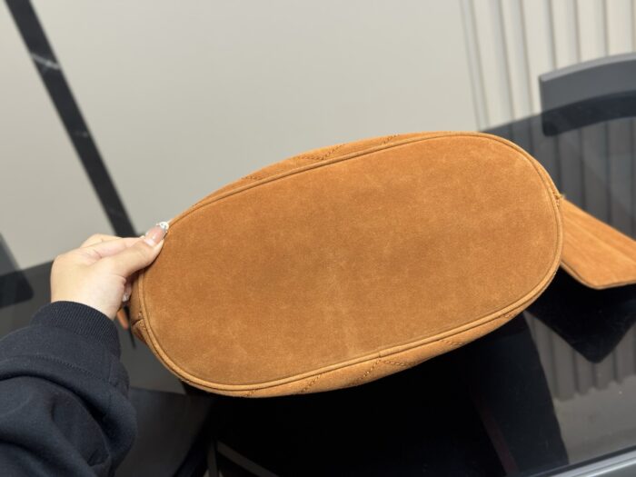 Yves Saint Laurent Niki Supple Bucket Suede Bag Cognac Brown Autumn Edition - Image 9
