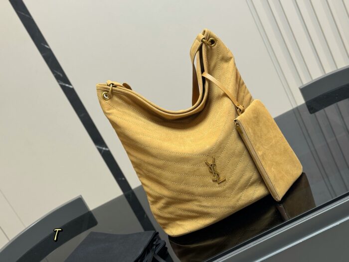 Yves Saint Laurent Niki Supple Bucket Suede Bag Cognac Brown Autumn Edition - Image 11