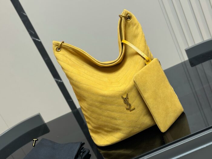 Yves Saint Laurent Niki Supple Bucket Suede Bag Cognac Brown Autumn Edition - Image 12