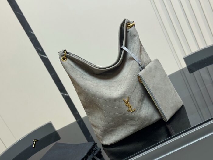Yves Saint Laurent Niki Supple Bucket Suede Bag Cognac Brown Autumn Edition - Image 13