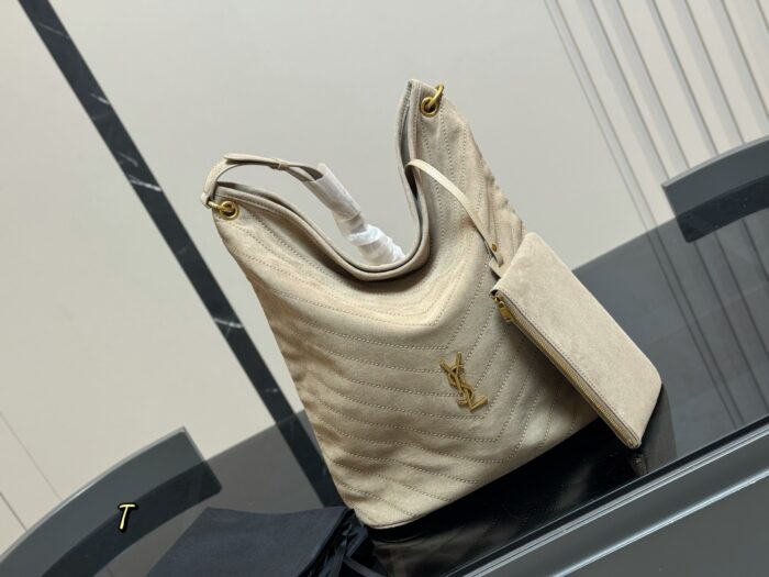 Yves Saint Laurent Niki Supple Bucket Suede Bag Cognac Brown Autumn Edition - Image 14