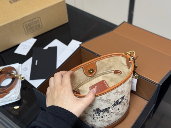 Coach Mini Carriage Bucket Bag Handheld, Single-Strap, Crossbody Adorable, Petite-Friendly Delight - Image 4