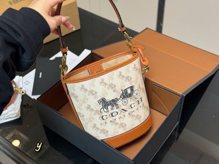 Coach Mini Carriage Bucket Bag Handheld, Single-Strap, Crossbody Adorable, Petite-Friendly Delight - Image 5