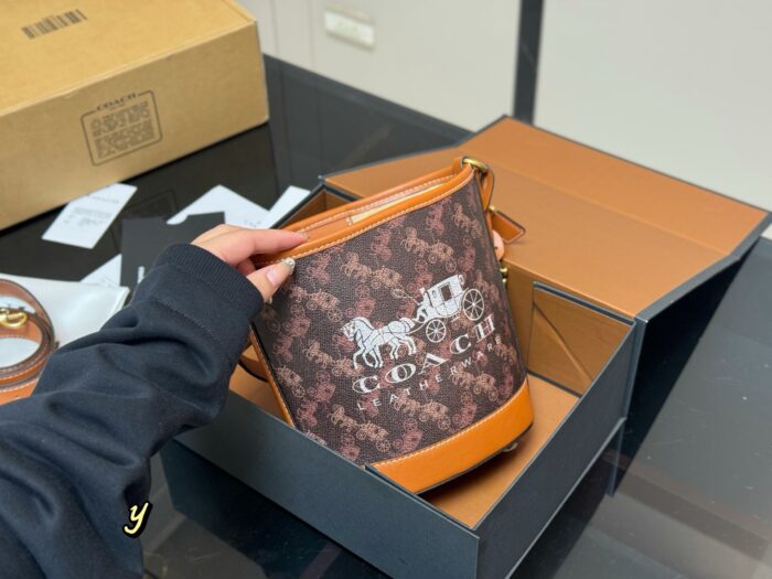Coach Mini Carriage Bucket Bag Handheld, Single-Strap, Crossbody Adorable, Petite-Friendly Delight - Image 11