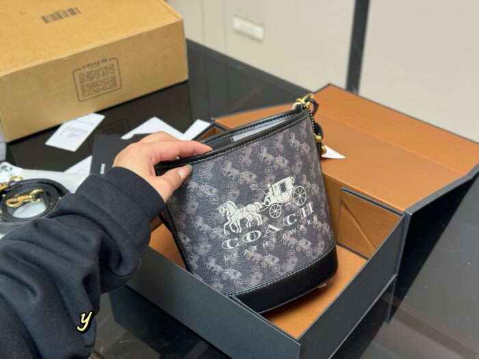 Coach Mini Carriage Bucket Bag Handheld, Single-Strap, Crossbody Adorable, Petite-Friendly Delight - Image 12