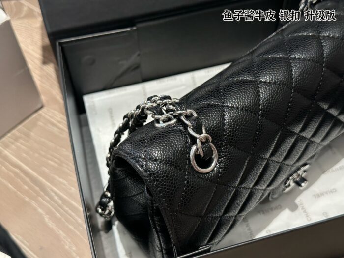Chanel Cf Series Upgraded Edition Small Grained Calfskin Leather Silver Buckle Bag Complete With Full Packaging - Image 3