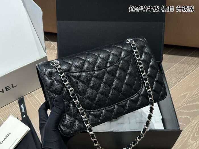 Chanel Cf Series Upgraded Edition Small Grained Calfskin Leather Silver Buckle Bag Complete With Full Packaging - Image 5