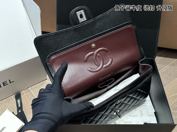 Chanel Cf Series Upgraded Edition Small Grained Calfskin Leather Silver Buckle Bag Complete With Full Packaging - Image 8