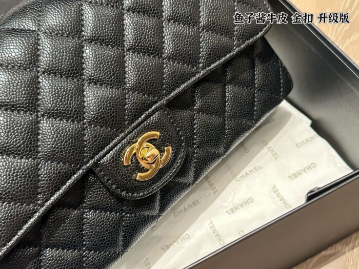 Chanel Cf Series Upgraded Edition Small Grained Calfskin Leather Gold Buckle Bag With Full Packaging - Image 2