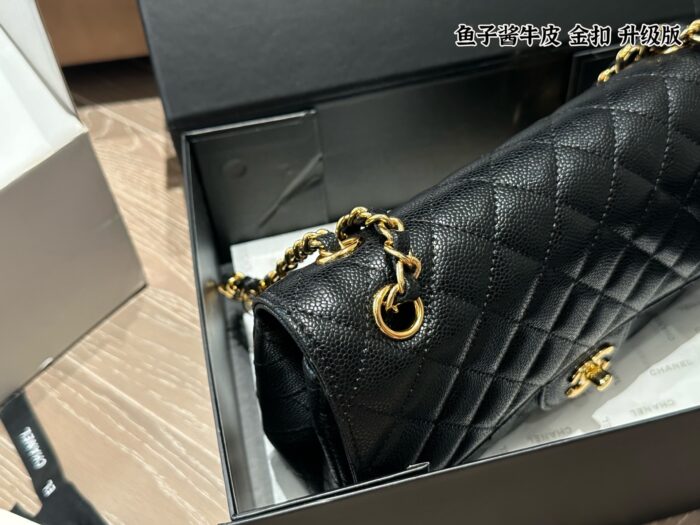Chanel Cf Series Upgraded Edition Small Grained Calfskin Leather Gold Buckle Bag With Full Packaging - Image 3